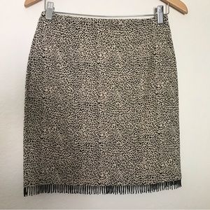 Vintage 90s y2k Leopard Print Robbie Bee Skirt Bead Trim